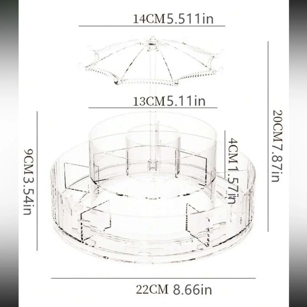 Umbrella Make-Up Organizer, Multi-level makeup organizer, Glam Makeup Oranizer